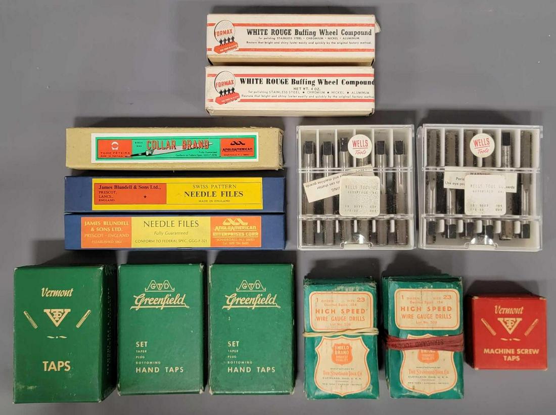 Large collection of vintage mixed maker taps drills and files (1 of 4)