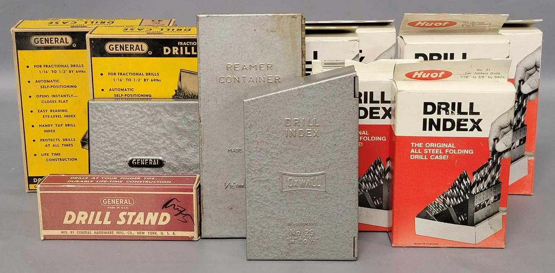 Collection of twelve vintage drill index cases (1 of 6)