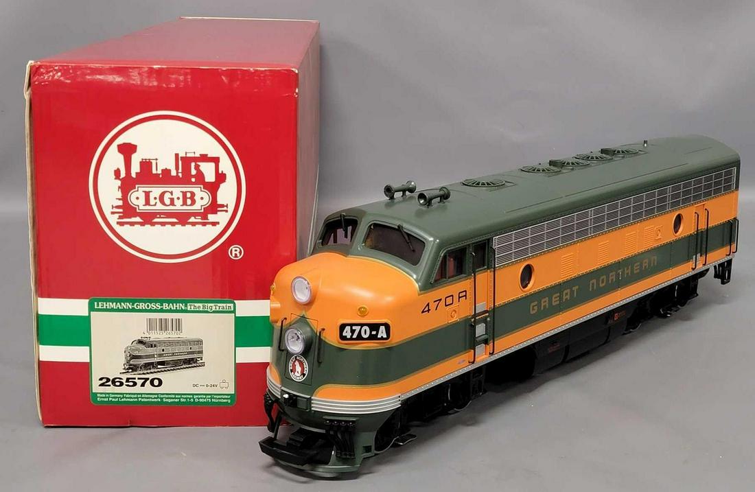 LGB 26570 G Gauge F7-A Great Northern Diesel Locomotive A in original box: LGB 26570 G Gauge F7-A Great Northern Diesel Locomotive in original box, C7+, lightly run if at all, no paperwork, in a nice original box with stryrofoam insert.