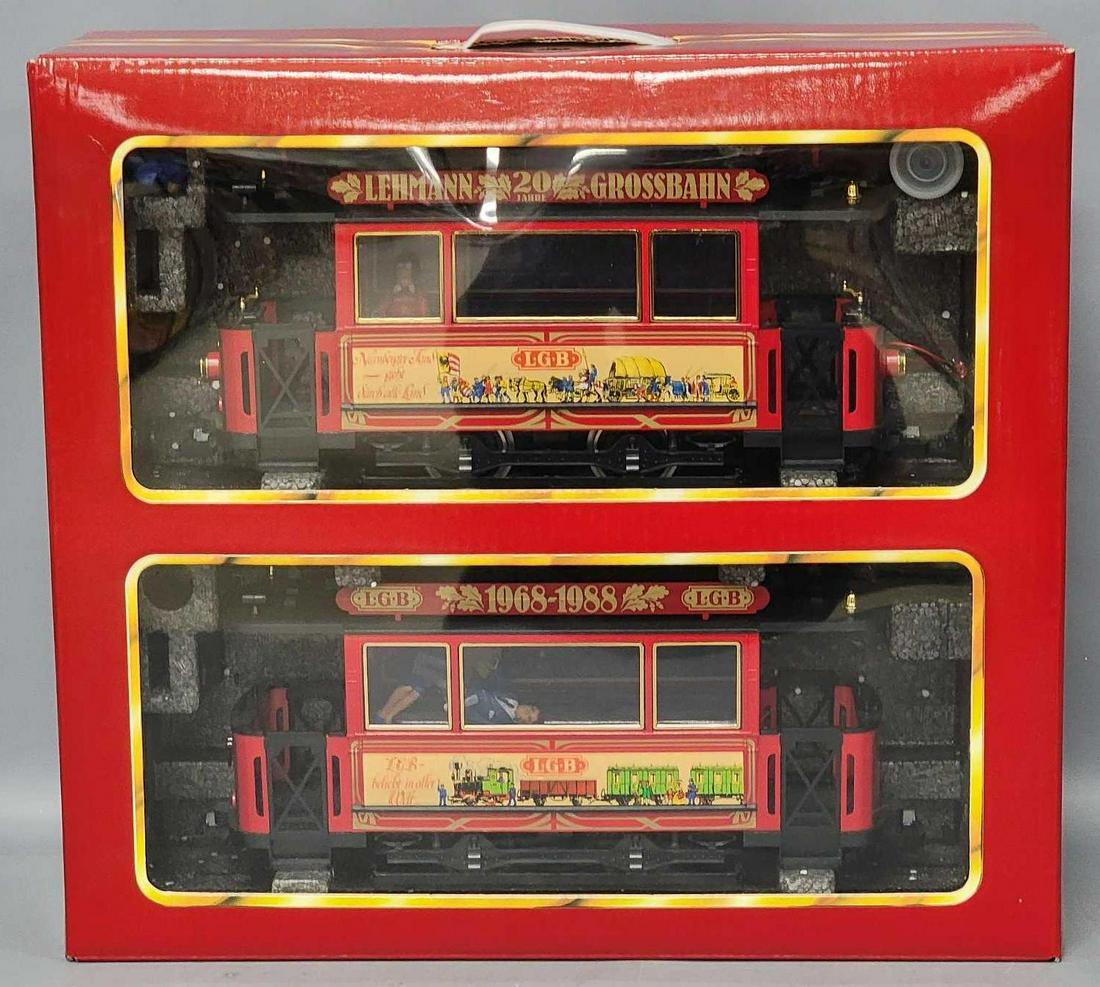 LGB G Gauge 1968-1988 2 Trolley 20th Anniversary set in original box (1 of 11)