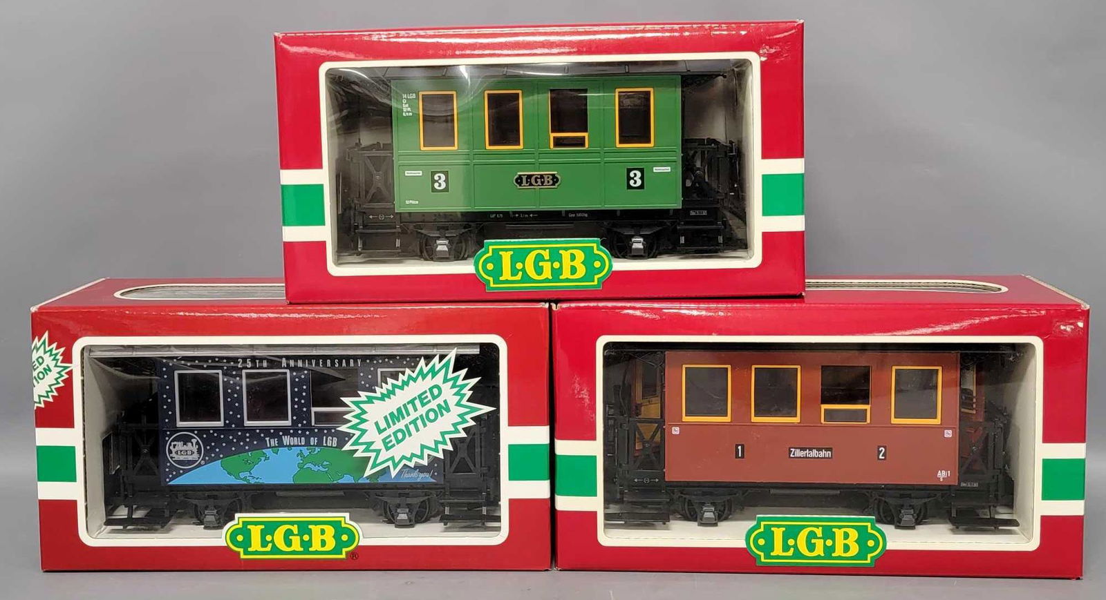 Three LGB G Gauge European Passenger coaches in original boxes (1 of 8)