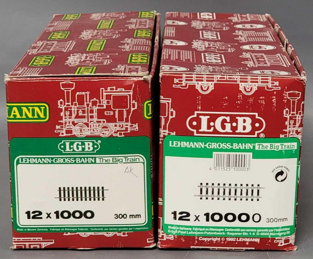 Two LGB G Gauge twelve packs of straight track pieces #1000 in original boxes (1 of 5)