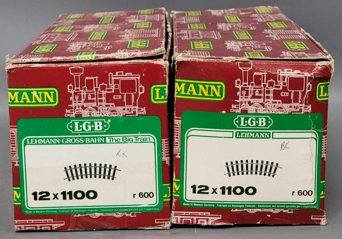 Two LGB G Gauge twelve pack 30 degree turn track pieces #1100 in original boxes (1 of 5)
