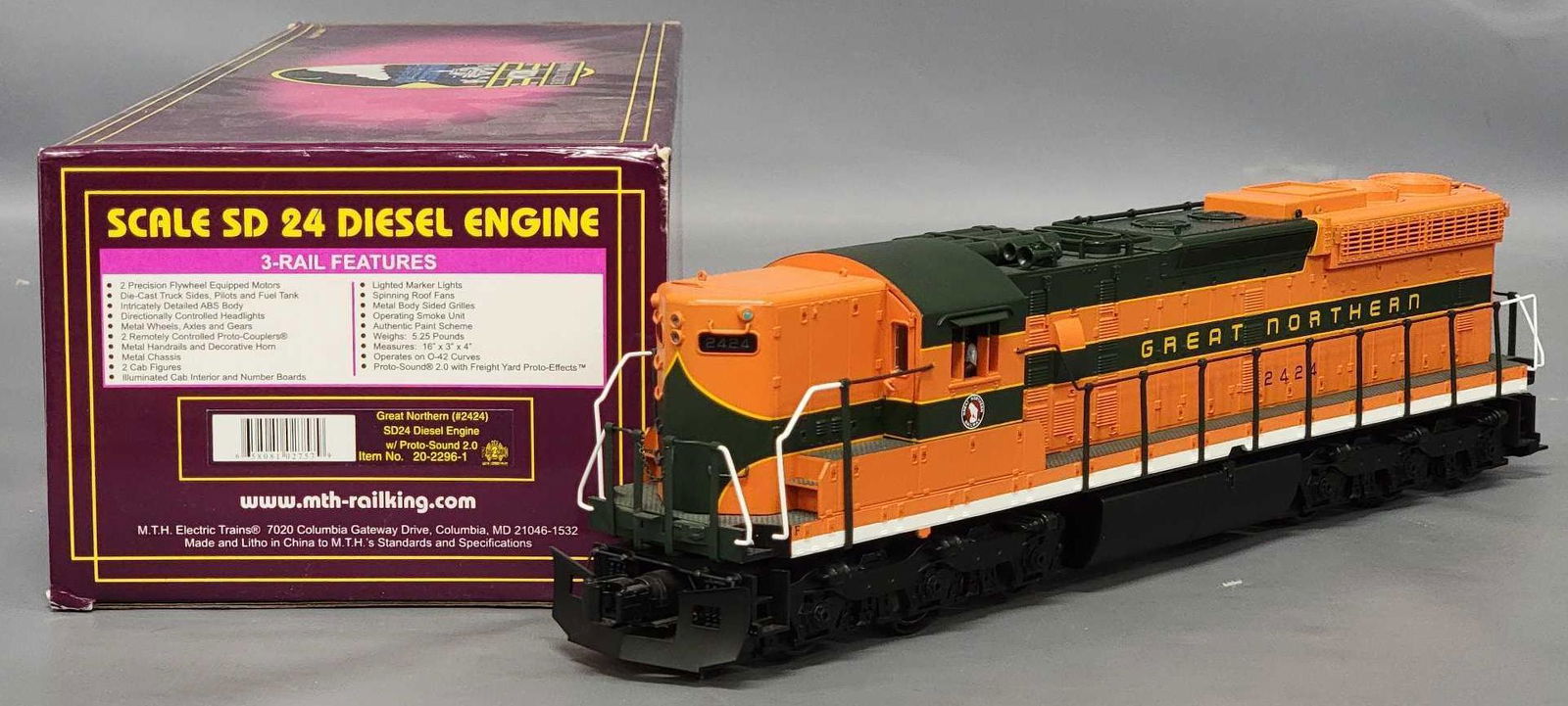 MTH O Gauge Great Northern Scale SD24 3-rail Diesel Engine in original box (1 of 9)
