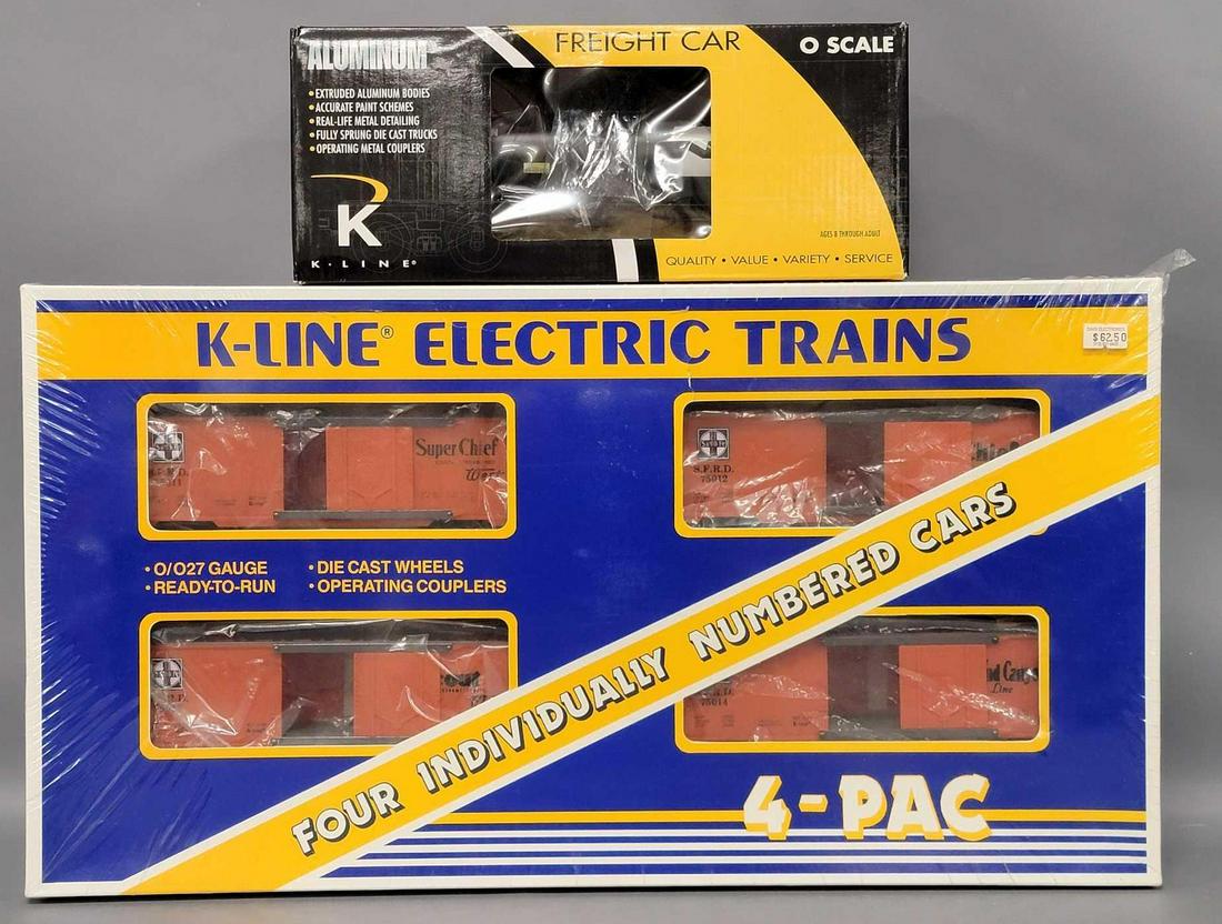 K-Line O Gauge four pack of Santa Fe single door box cars factory sealed plus a tank car (1 of 7)