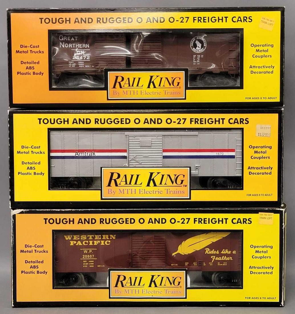 Three Rail King O Gauge train box cars in original boxes (1 of 7)