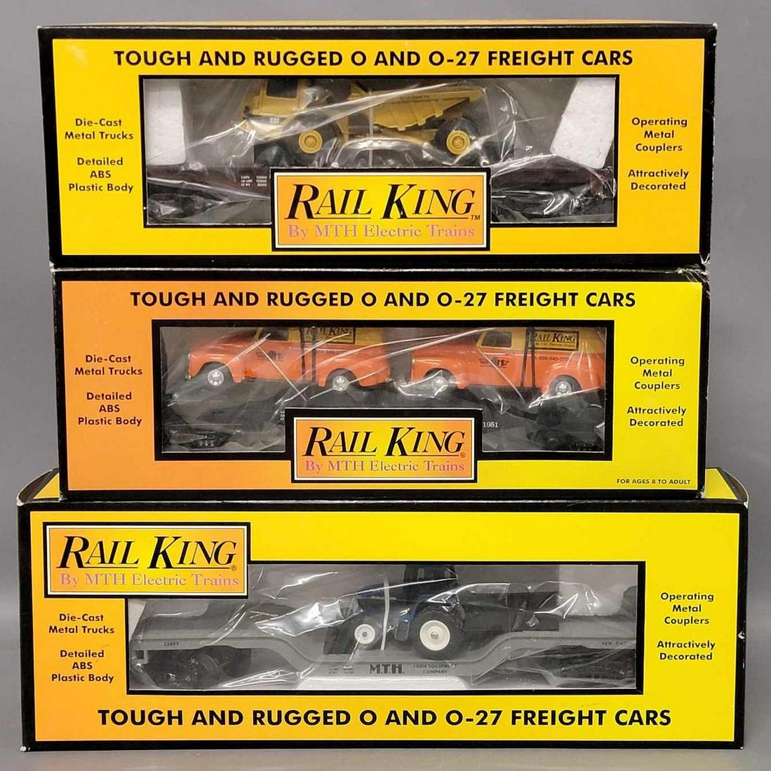 Three Rail King O Gauge MTH Auto transport flat car with ERTL cars in original boxes (1 of 7)