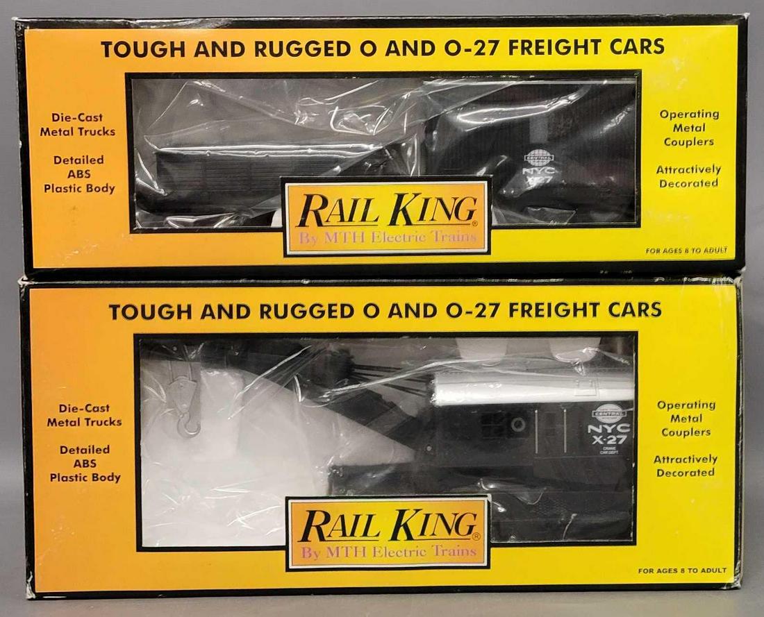 Two Rail King O Gauge MTH NYC crane cars  in original boxes (1 of 6)