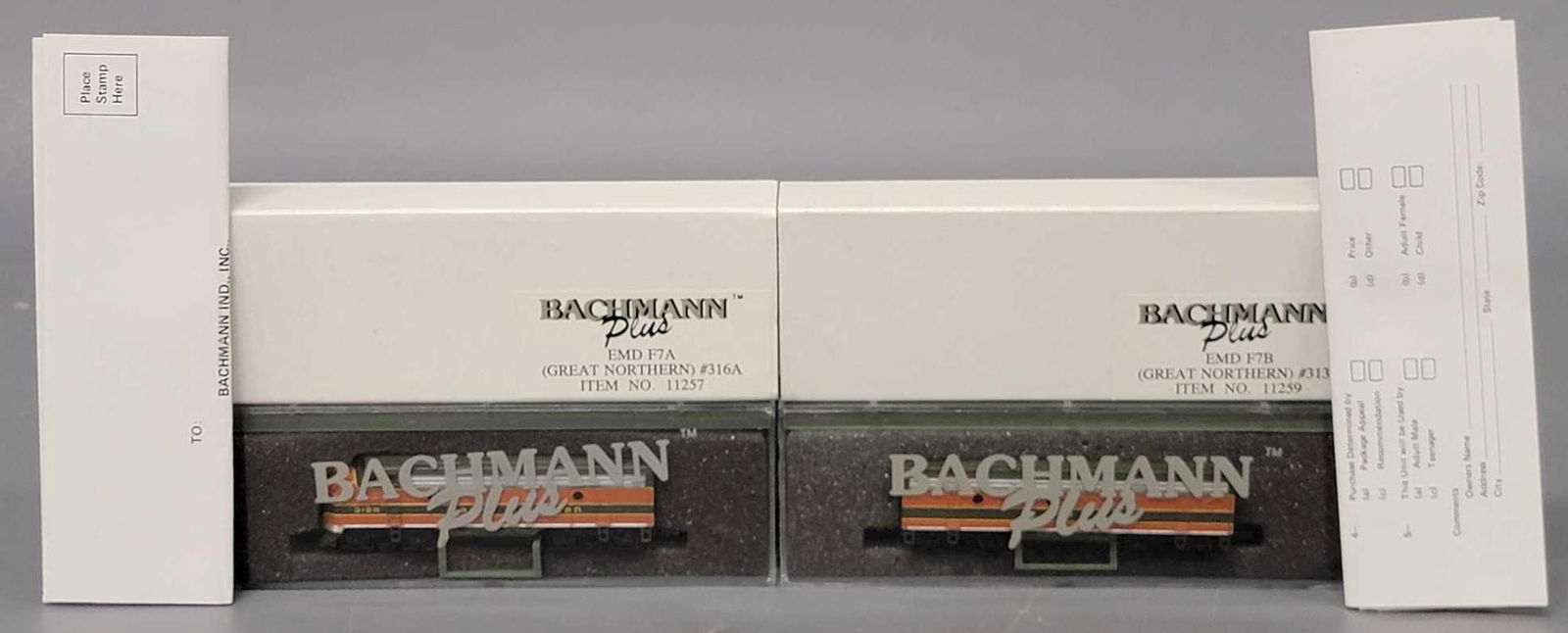 Bachmann Plus N scale Great Northern F7A&B set in original boxes (1 of 8)