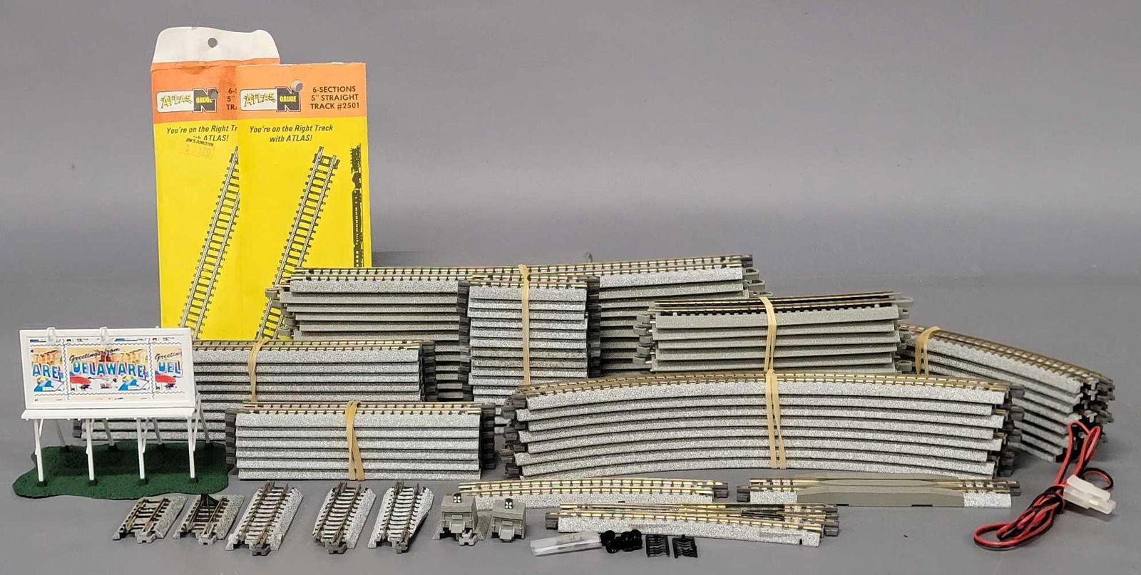 Fifty-Five Kato Unitrack and twenty four Bachmann ez track  N scale track pieces (1 of 7)