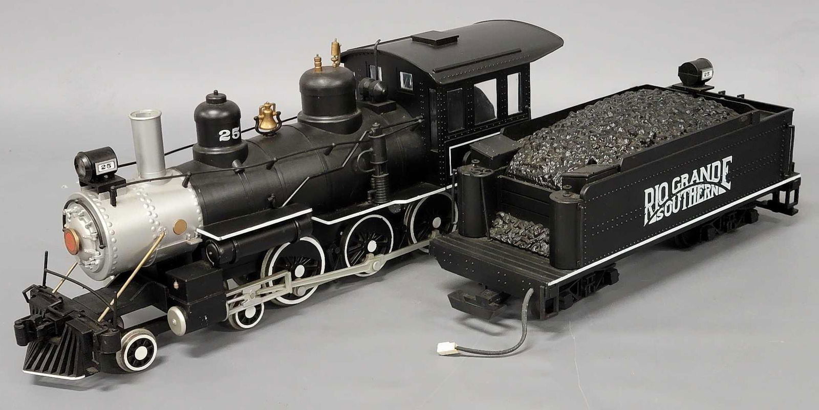 Bachmann Big Hauler G Scale 4-6-0 Rio Grande Southern locomotive and tender: Bachmann Big Hauler G Scale 4-6-0 Rio Grande Southern locomotive and tender, appears very good to excellent C5-6 as it may have minor repairs or missing minor detail parts.
