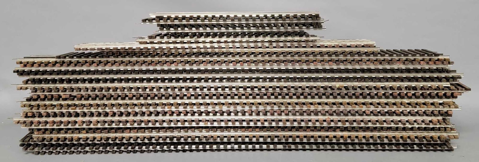 Thirty Five used Gargraves assorted sizes 3 RAIL standard Gauge straight track pieces (1 of 2)