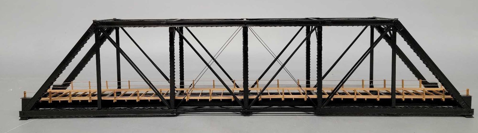 HO scale Brass Black 150' Truss Bridge 22 1/2 inches Long: HO scale Brass Black 150' Truss Bridge 22 1/2 inches Long, this is excellent C6-7 as it was taken directly off of an operating train layout.