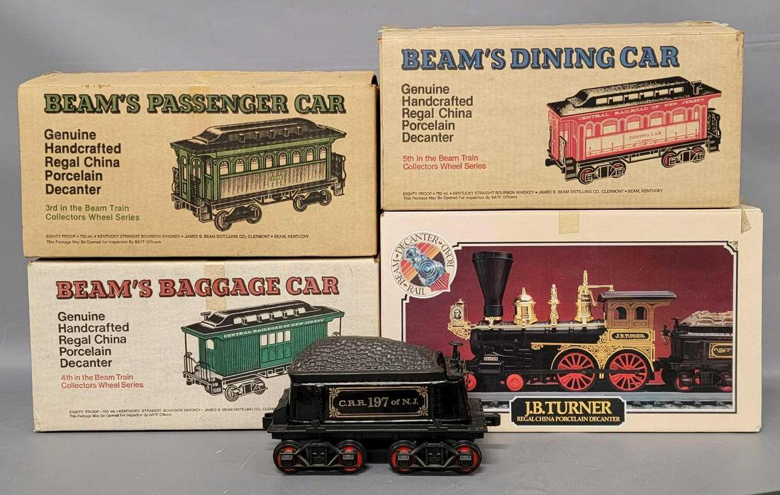 Four Jim Beam Train decanters in original boxes (1 of 7)