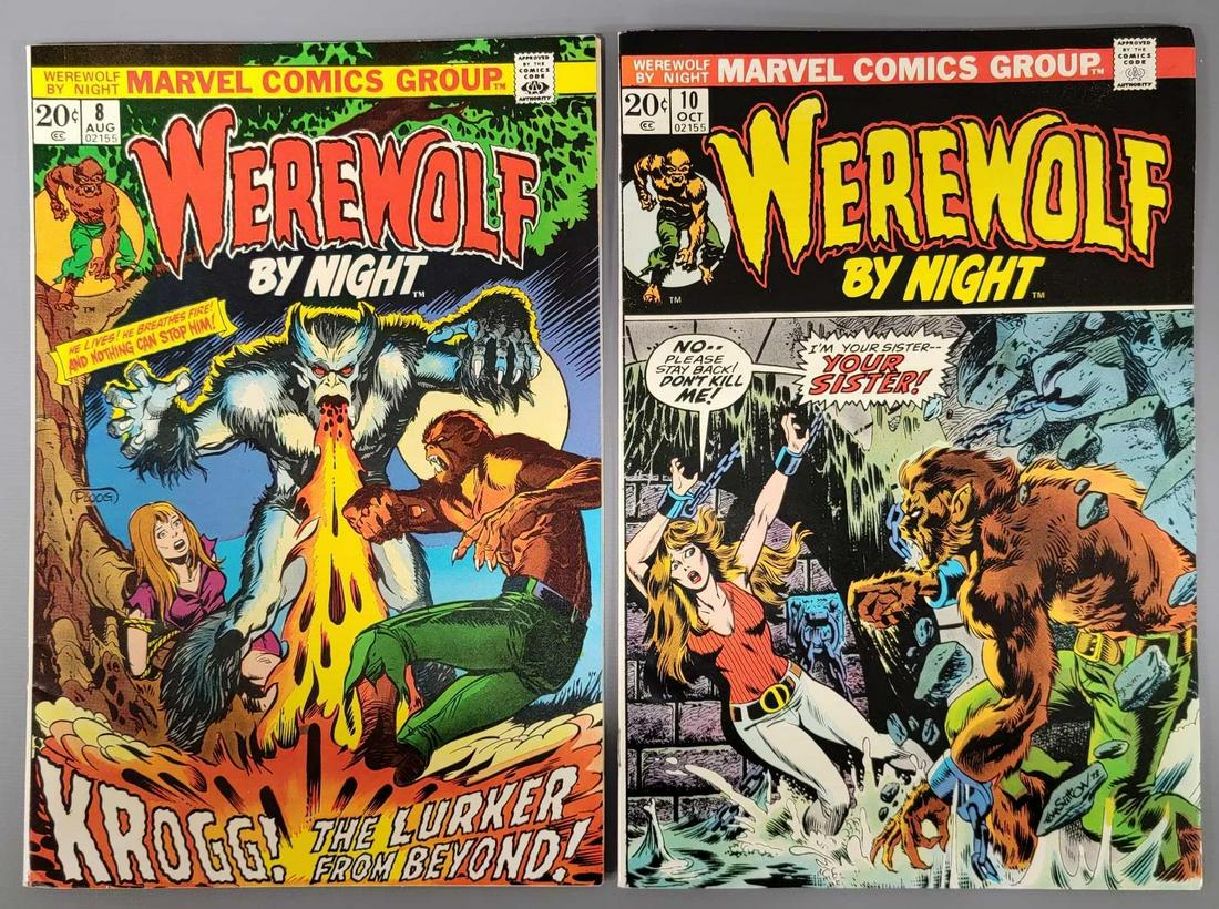 Two Marvel Werewolf by Night comic books #8 and #10 (1 of 7)