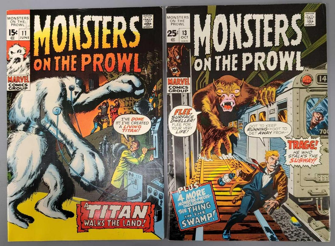Two Marvel Monsters on the Prowl comic books #11 and #13 (1 of 7)