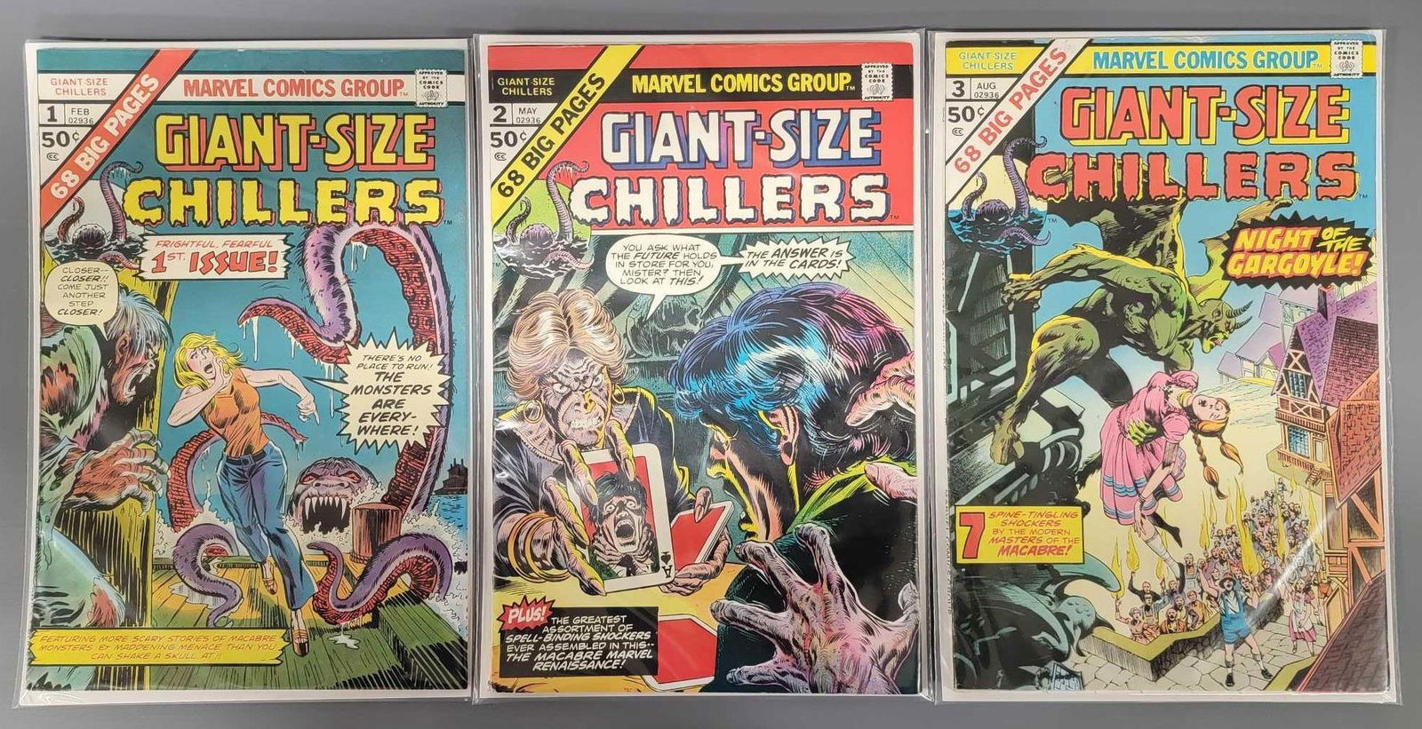 Three Marvel Giant-Size Chillers comic books (1 of 4)