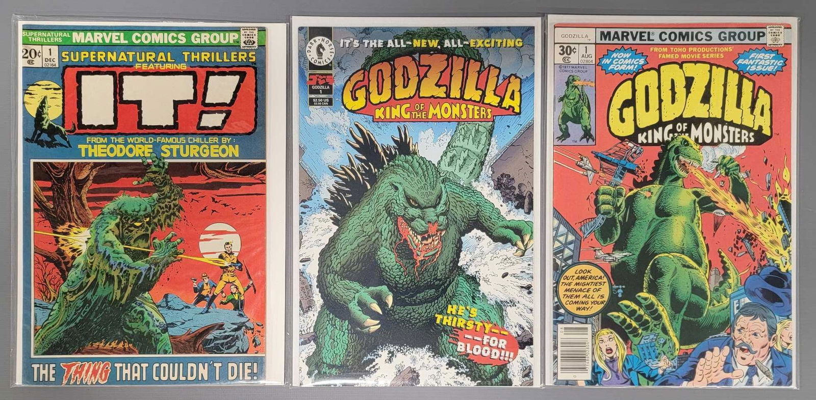Three assorted publisher comics including Godzilla and It (1 of 4)