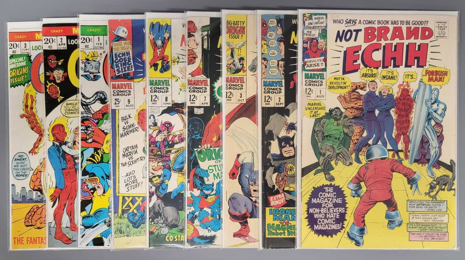 Nine Marvel Echh and Crazy comic books (1 of 4)