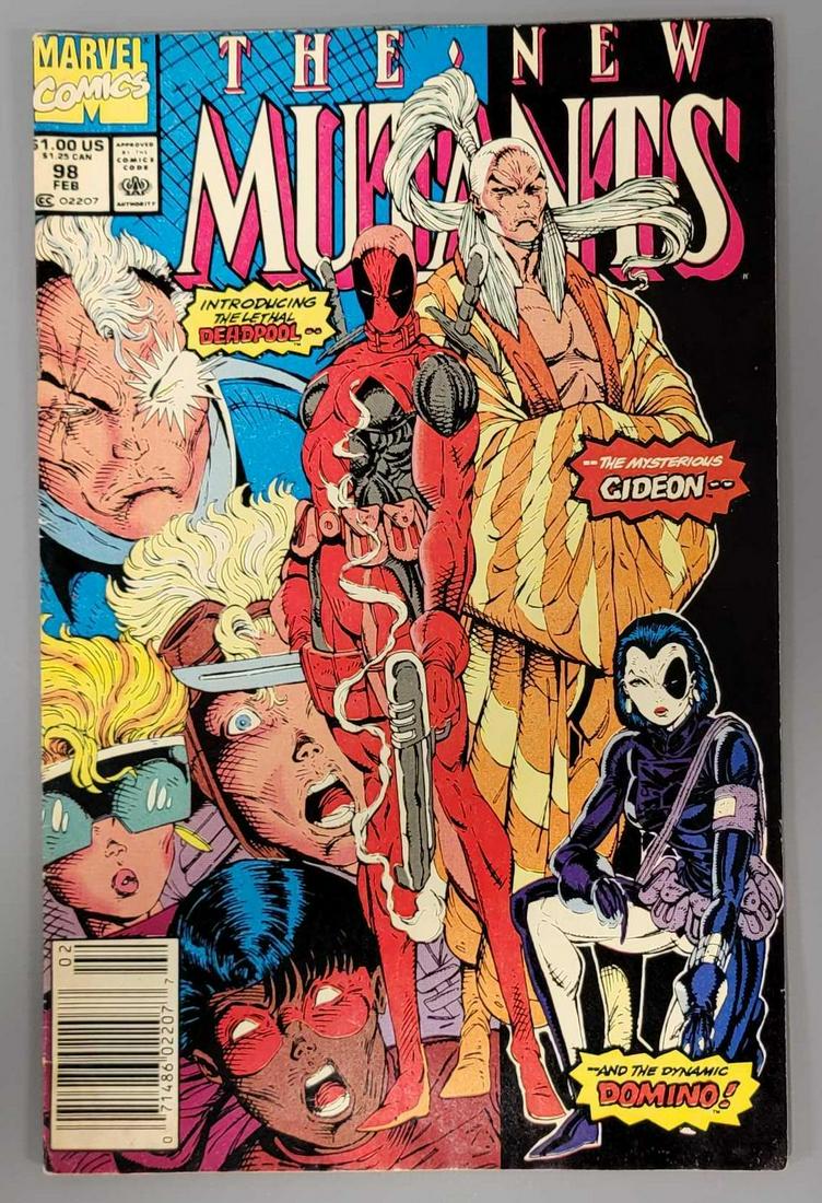 Marvel The New Mutants comic #98 first appearance of Deadpool: Marvel The New Mutants comic #98 first appearance of Deadpool, comic is fine to very fine, it has light wave and pages are browning. As seen in the photos.