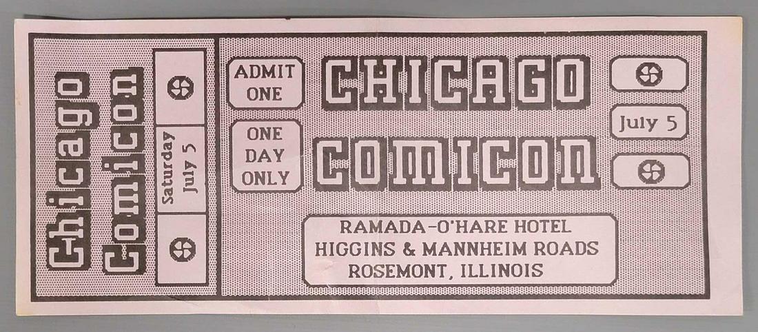 1986 Chicago Comicon ticket signed by Stan Lee (1 of 8)