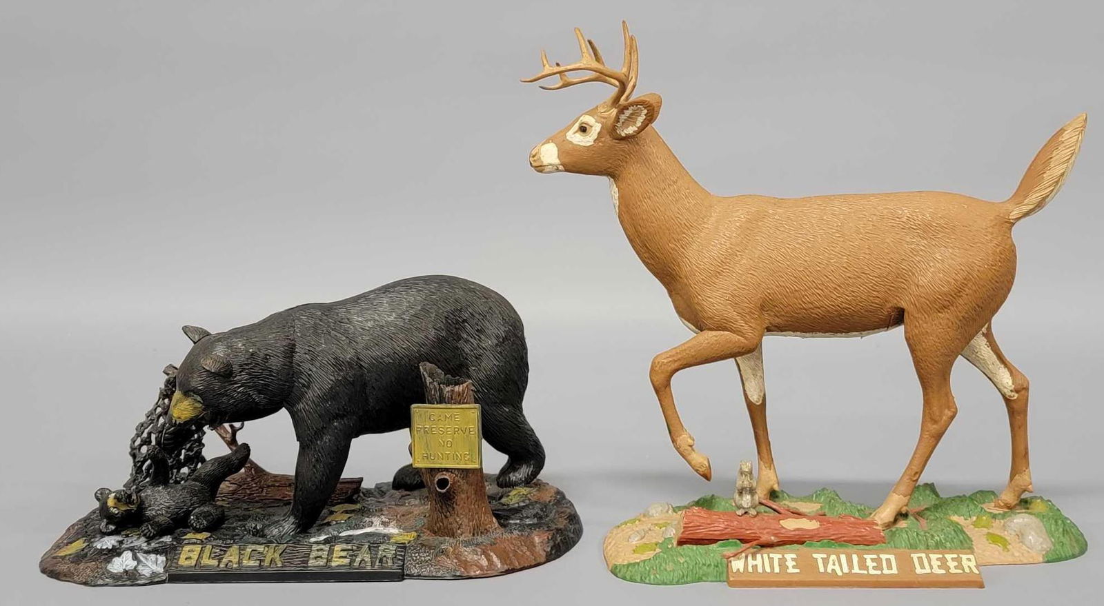 Vintage 1961-62 Aurora Black Bear and White Tail Deer pro built models (1 of 5)