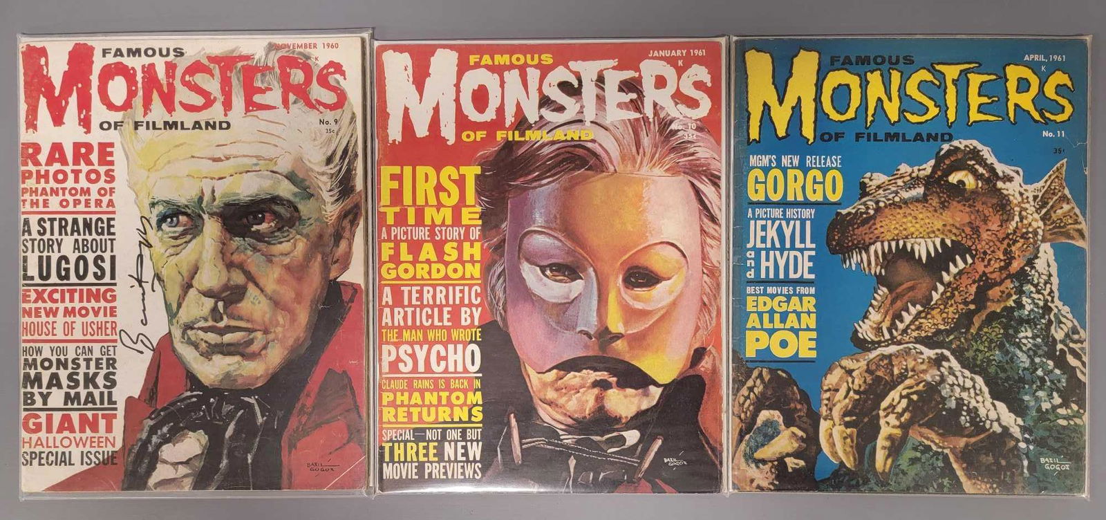 Three Famous Monsters of Filmland magazine issues #s 9-11 (1 of 4)