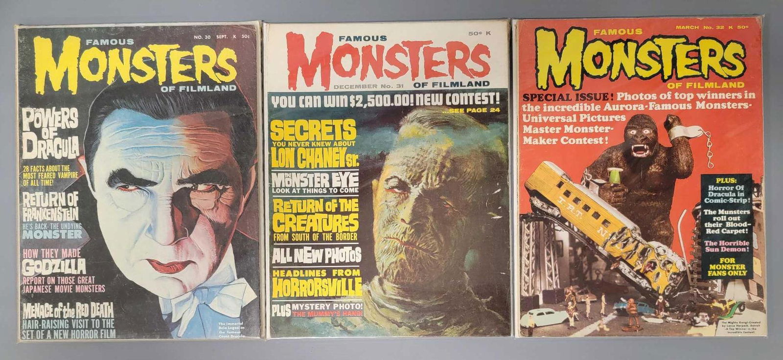 Three Famous Monsters of Filmland magazine issues #s 30-32 (1 of 4)