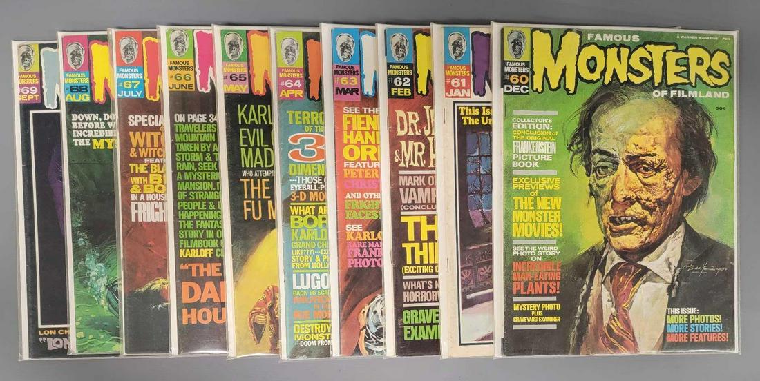 Ten Famous Monsters of Filmland magazine issues #s 60-69 (1 of 6)