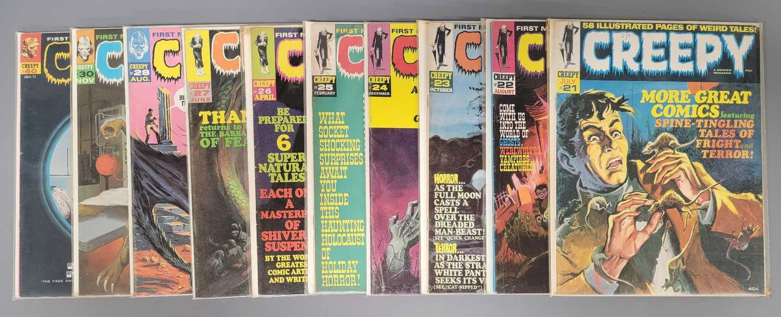 Ten early Creepy magazine issue (1 of 6)