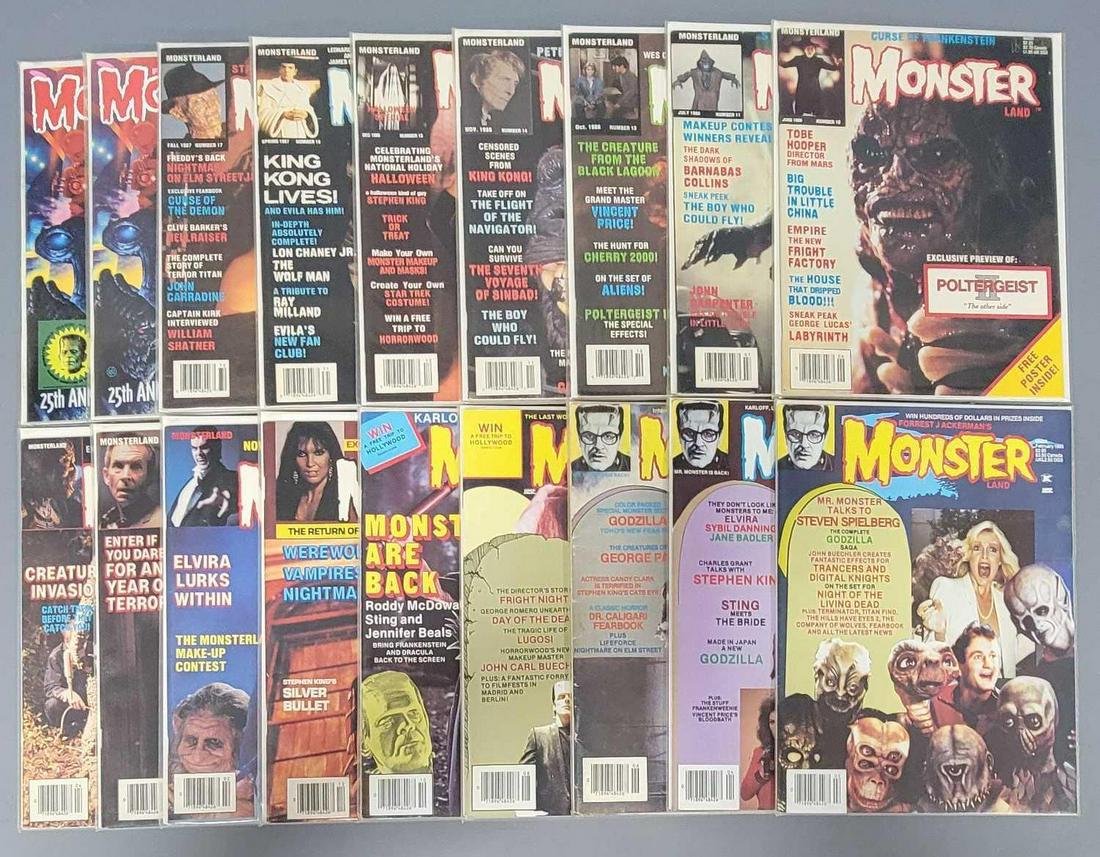 1980s Monster Land Magazine complete set #s 1-17: 1980s Monster Land Magazine complete set #s 1-17 all books are fine to very fine or better, # 3 is good to very good as it has corner creases and light wear.