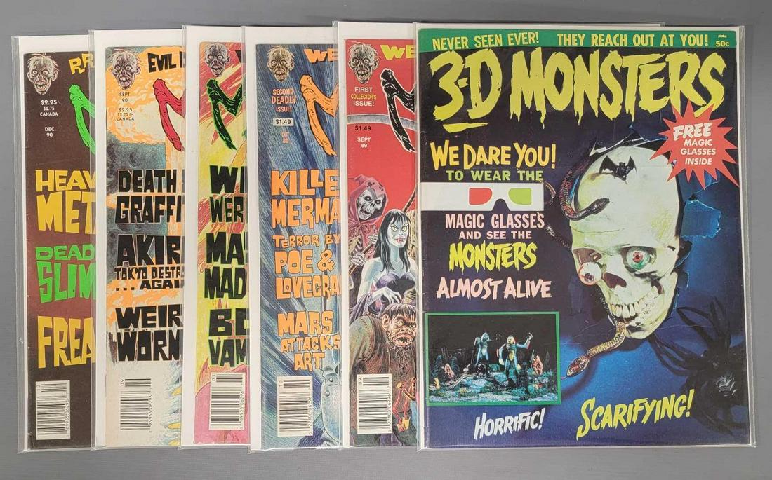 Five Weird Tales of Horror Monsters Attack magazine issues (1 of 4)