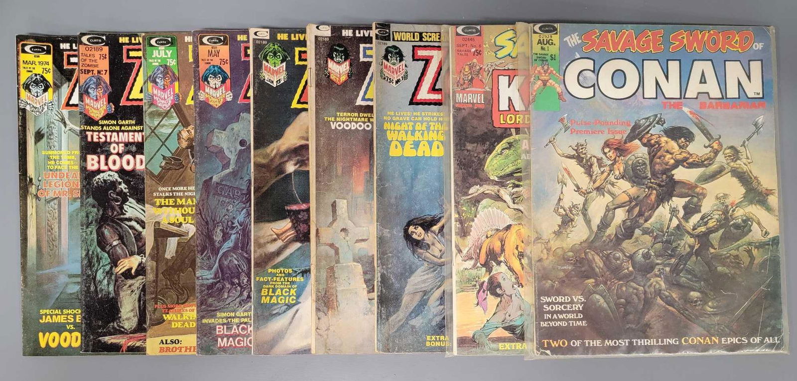 Nine Curtis Conan and Zombie magazines (1 of 4)