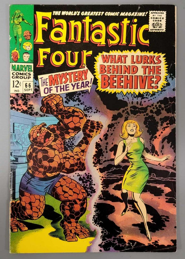Fantastic Four 66 original of HIM and 1st appearance of Carlo Zota: Fantastic Four 66 original of HIM and 1st appearance of Carlo Zota. Book has nice color and some reflectivity but has a number of small creases all over the cover and could use a pressing as seen in t