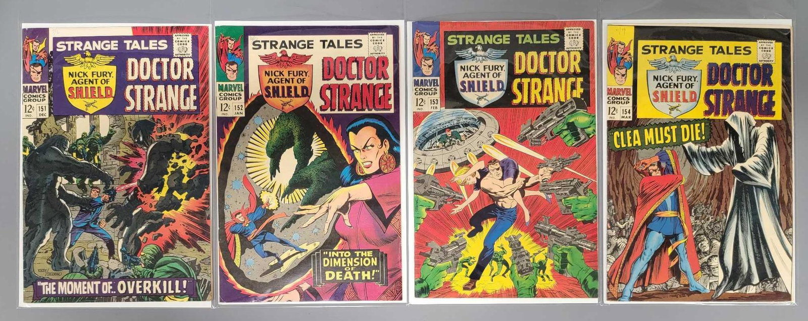 Four issues of Marvel Strange Tales 151-154 (1 of 5)