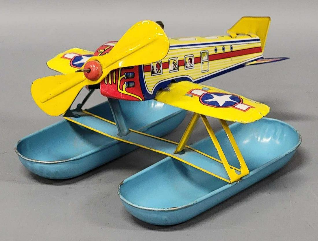J Chein & Co tin litho windup toy float airplane (1 of 7)