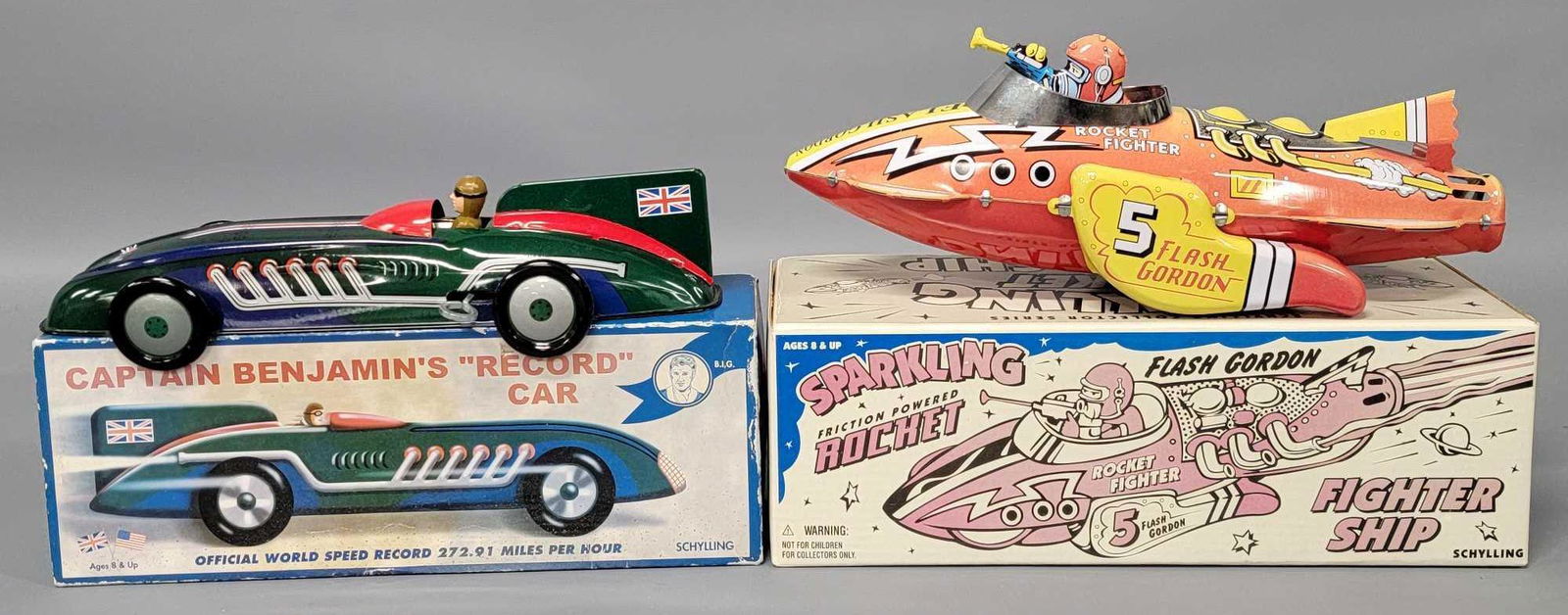 Two Schylling Collector Series modern tin friction toys in original boxes (1 of 7)