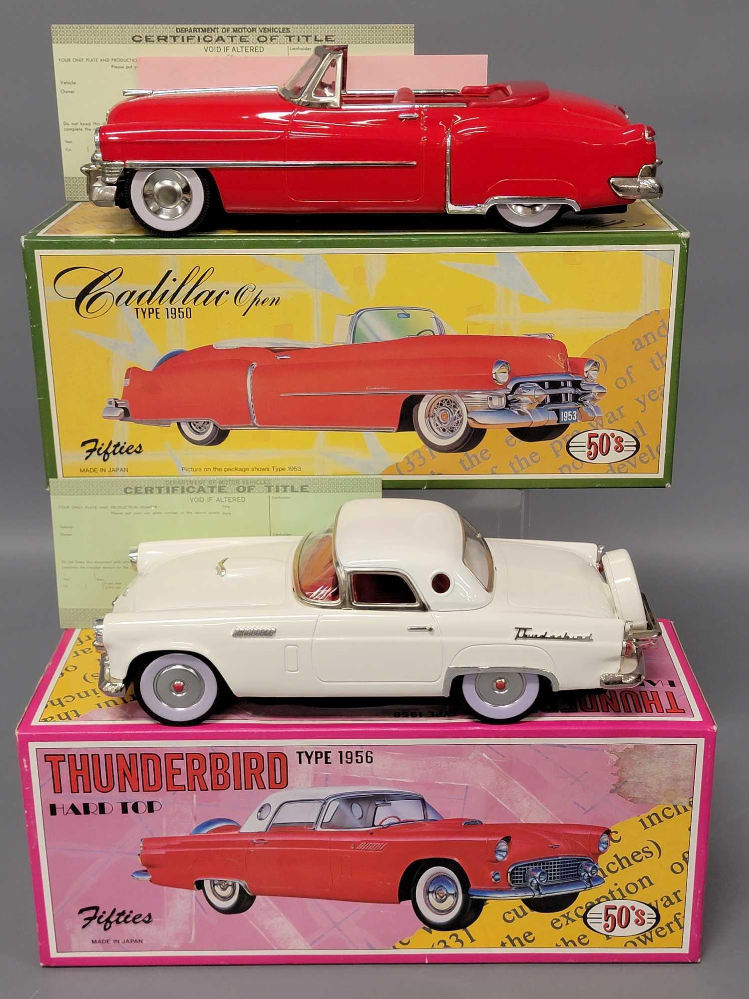 Two  Leadworks Fifties Japan tin friction cars in original boxes (1 of 8)