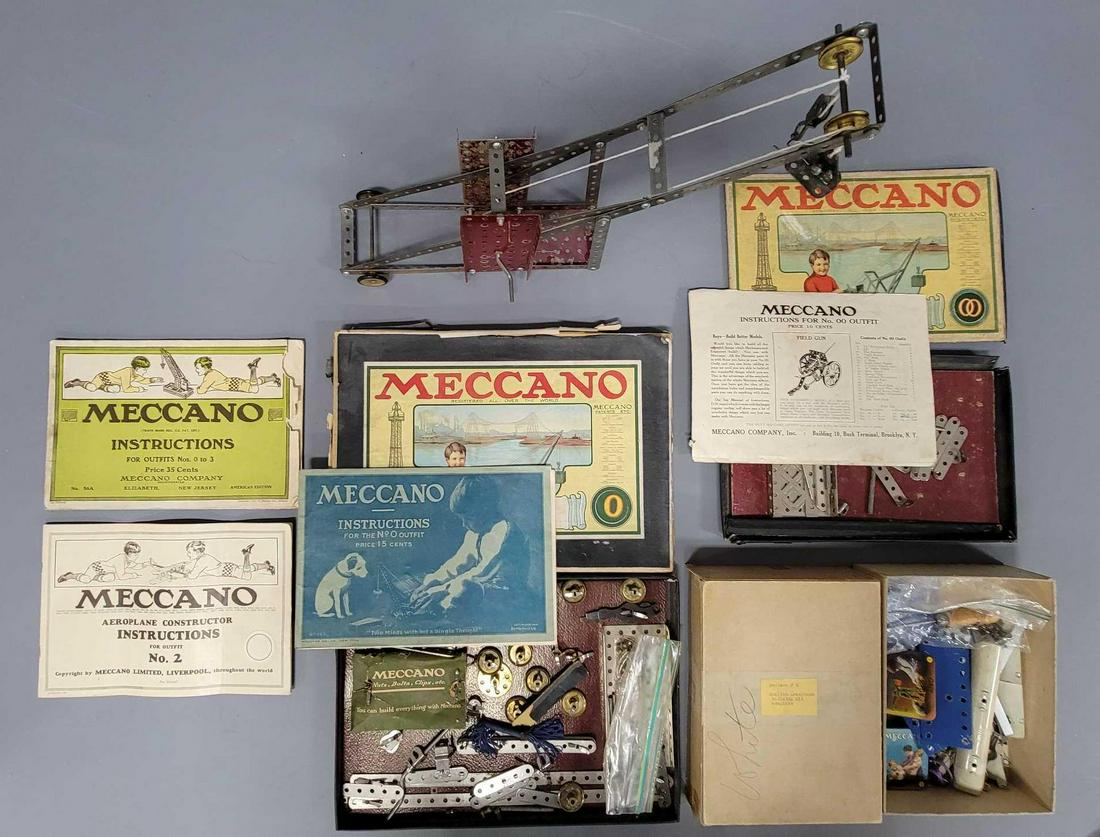 Antique Meccano construction sets and papers (1 of 6)