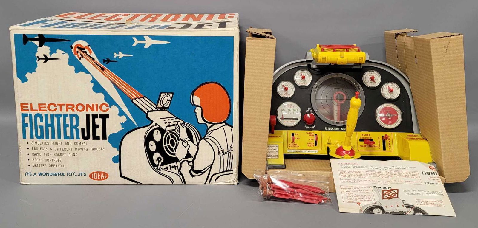 Vintage 1960's IDEAL Electronic Fighter Jet Toy in original box (1 of 14)