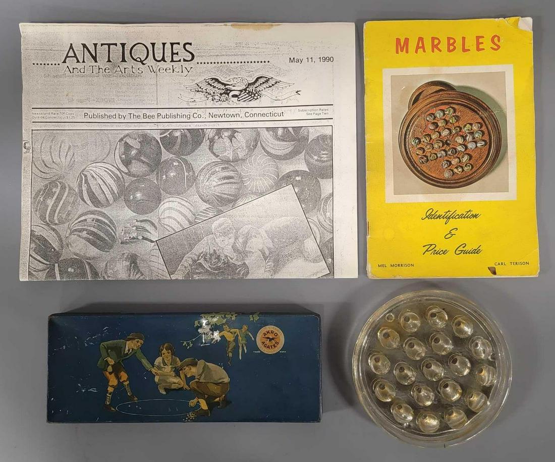 Vintage Akro Agates marble tin plus ephemera (1 of 8)