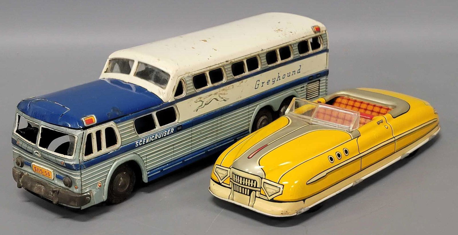 Two vintage Tin Litho vehicles (1 of 8)