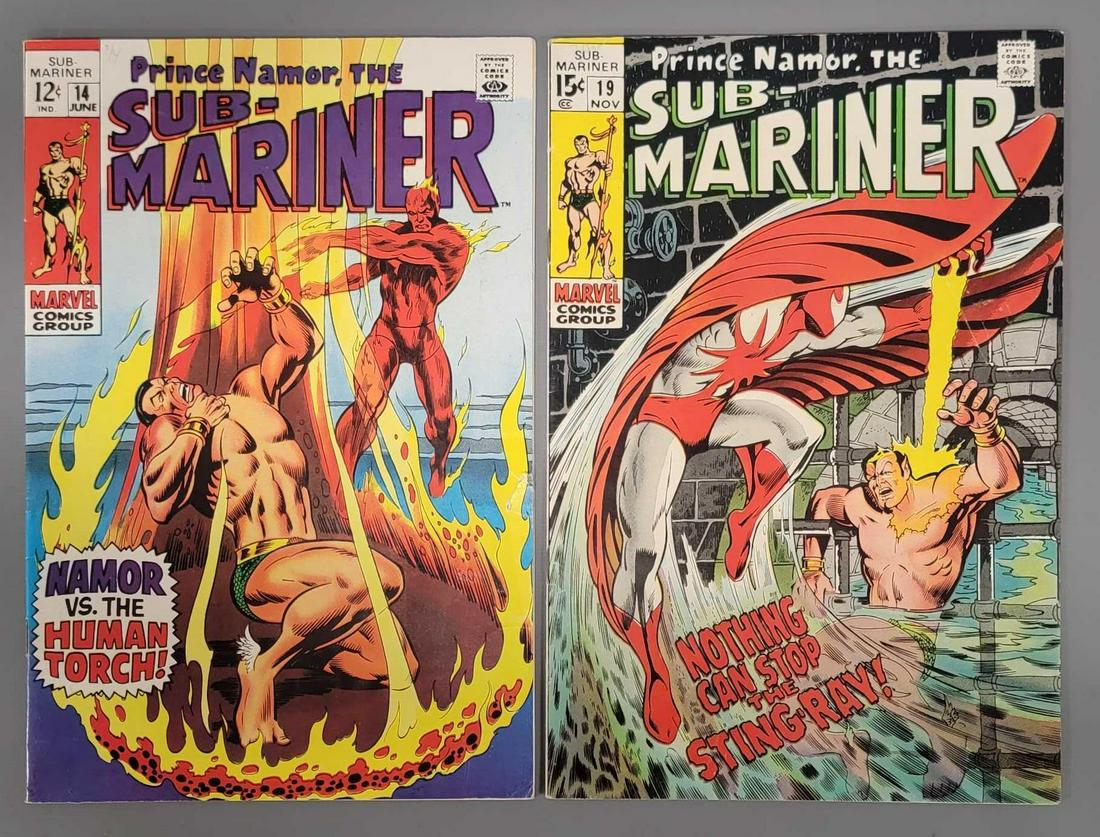 Two Marvel Sub-Mariner comics #s 14 and 19 1st silver age Toro and Stingray (1 of 7)