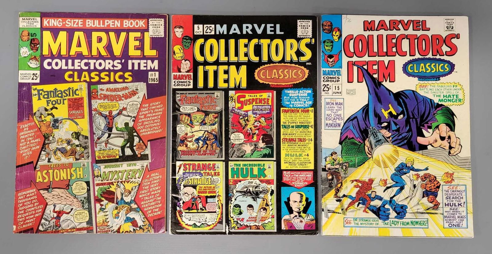 Three Marvel Collectors item Classics comics #s 1 5 and 15 (1 of 7)