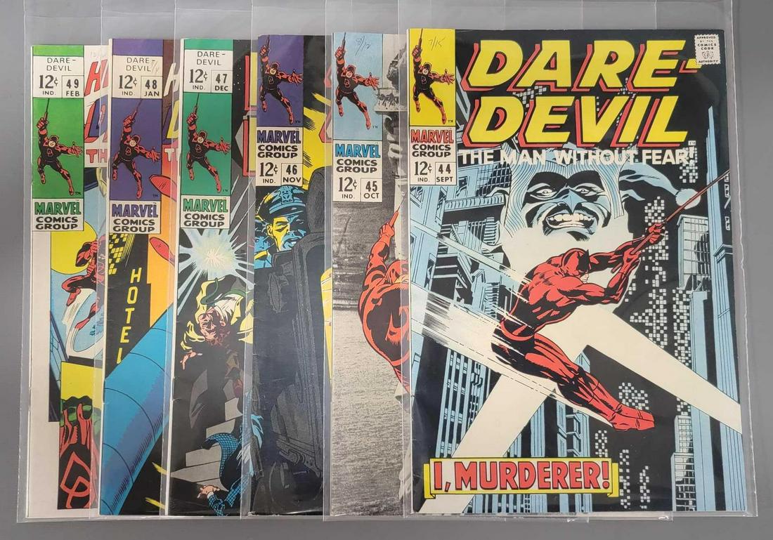 Six Marvel Daredevil comics #s 44-49 (1 of 4)
