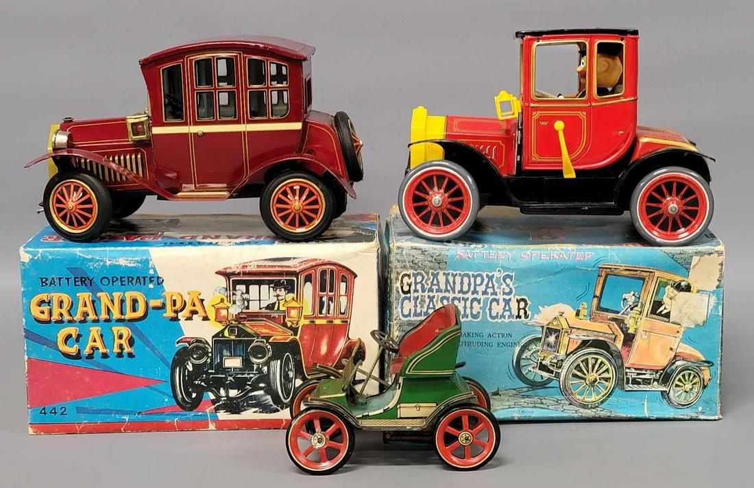 Three vintage tin litho cars (1 of 6)