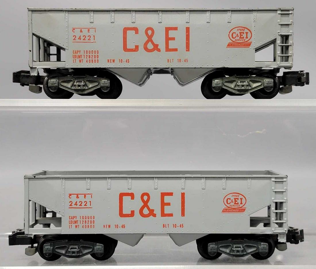 Two American Flyer Postwar S gauge 24221 C&EI 2 bay hoppers (1 of 8)