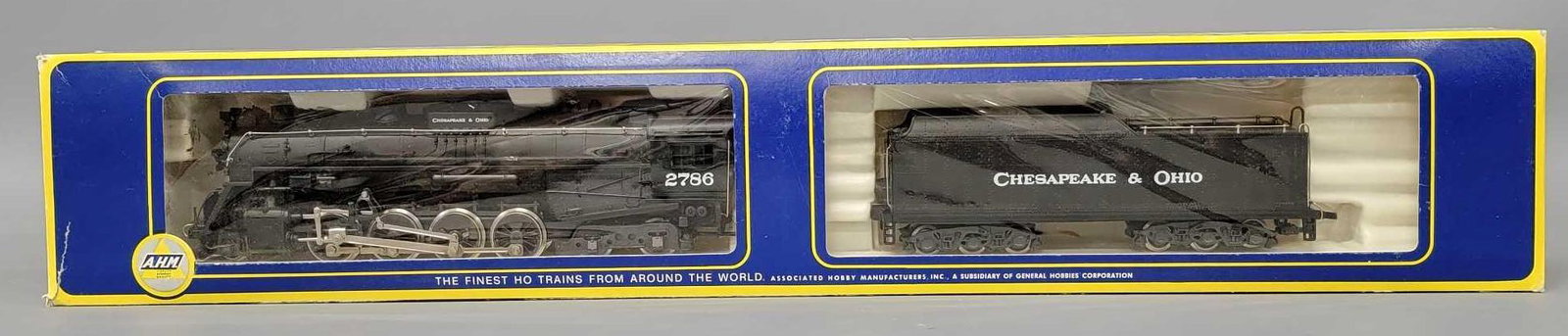 Mint AHM Rivarossi HO scale Chesapeake and Ohio 2-8-4 Berkshire steam locomotive in OB: Mint AHM Rivarossi HO scale Chesapeake and Ohio 2-8-4 Berkshire steam locomotive in original box. Locomotive and tender are unrun and C9-10 in an excellent original box with original paperwork.