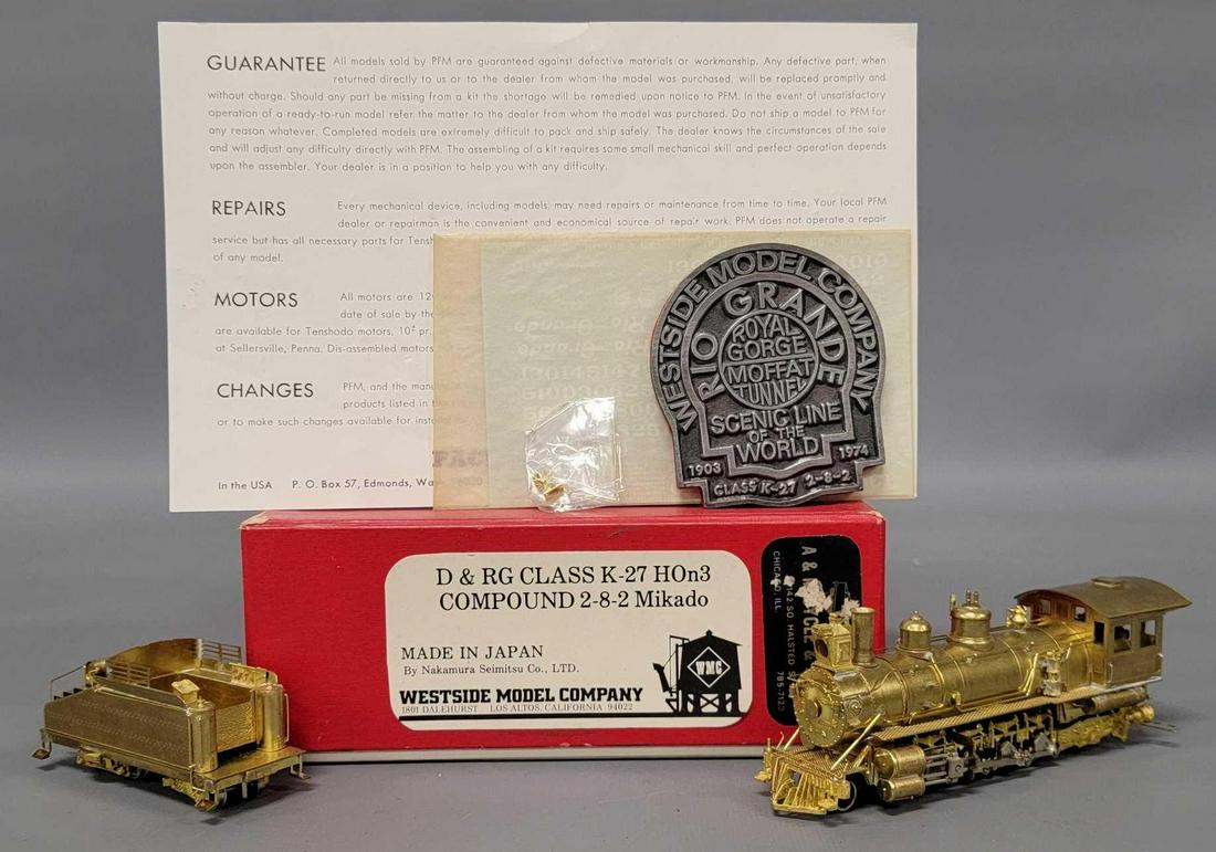 Gorgeous Westside HOn3 scale brass D&RGW K-27 2-8-2 Mikado in original box (1 of 11)