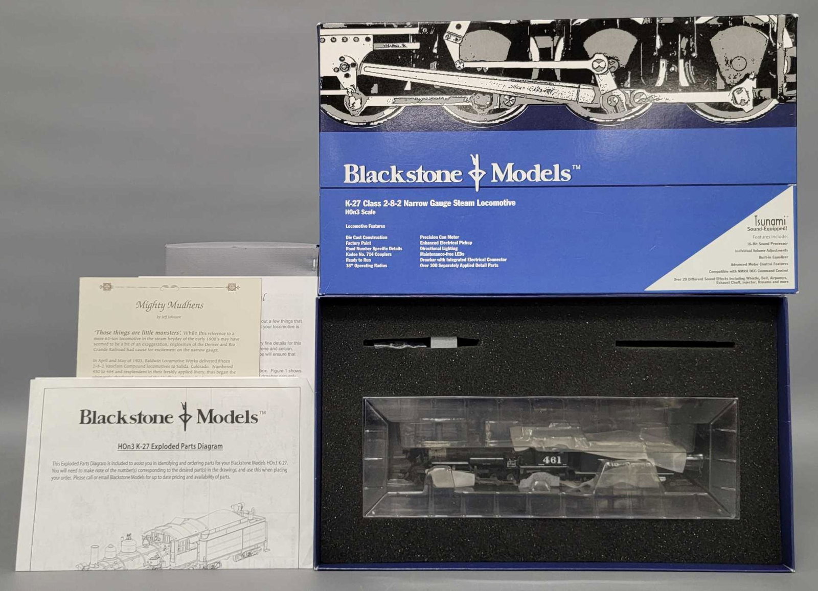 Blackstone Models HOn3 D&RGW K-27 2-8-2 steam locomotive in original box (1 of 7)